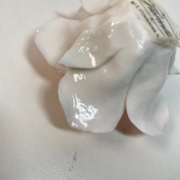 Florentine by L. Godinger & Co Pink Porcelain Rose Figurine No Cracks Vintage - Picture 4 of 8